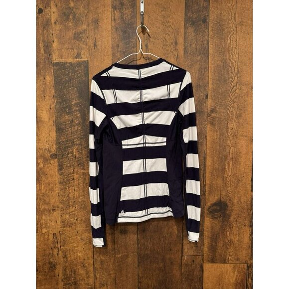 Lululemon Run: Switch Back Long Sleeve Wide Bold Stripe Size 8 EUC - Picture 3 of 4